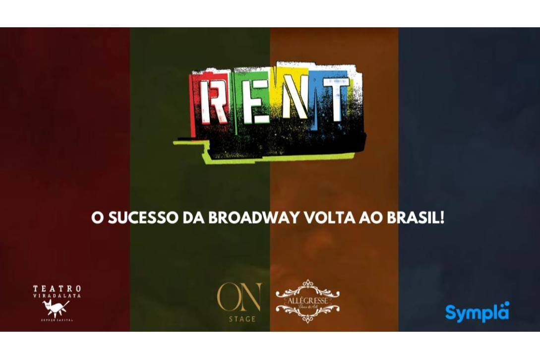 Banner de divulgação do espetáculo teatral RENT.