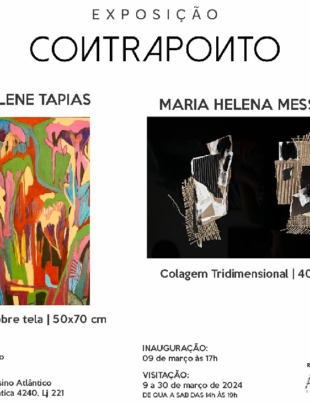 Banner de divulgação da exposição Contraponto.