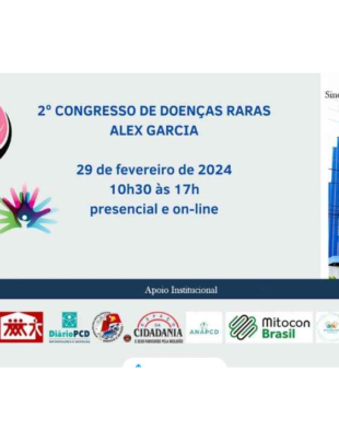 Banner de divulgação do 2º Congresso de Doenças Raras Alex Garcia.