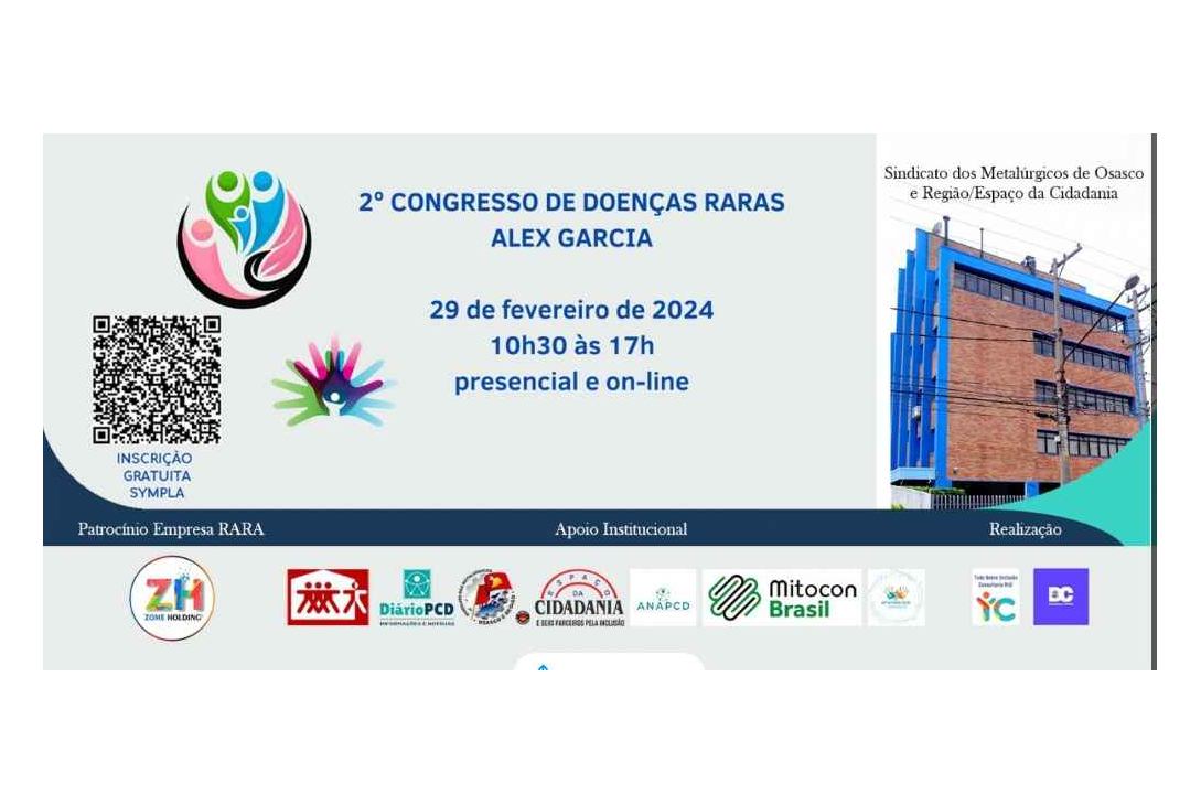 Banner de divulgação do 2º Congresso de Doenças Raras Alex Garcia.
