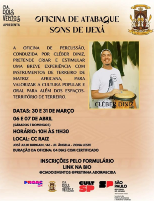 Banner de divulgação do evento realizado pela Cia Dois Ventos.