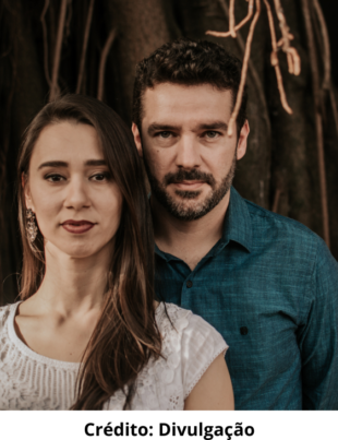 Foto do Duo Música de Interior formado por Aniela Rovani e Rafael Cardoso.