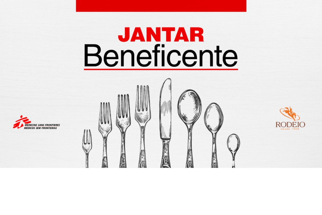 Banner de divulgação do jantar beneficente do MSF.