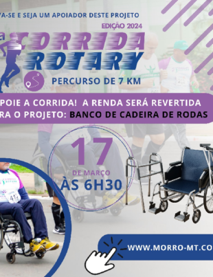 Banner de divulgação de evento realizado por Rotarys Cuiabá e de Várzea Grande.