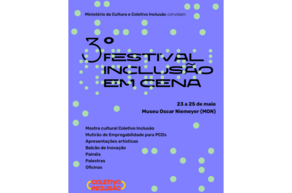 Banner do evento Festival Inclusão em Cena realizado pelo Coletivo Inclusão.