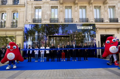 Foto da inaugiração do Olympic™ rendezvous @ Samsung em Paris.