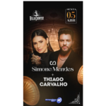 Banner de divulgação do show duplo de Simone Mendes e Thiago Carvalho.