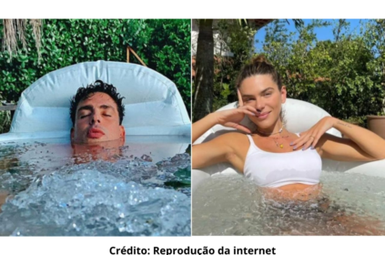 Fotos de famosos adeptos do banho gelado.