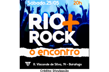 Banner de divulgação do evento organizado pelo coletivo Rio+Rock.