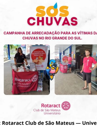Foto-montagem de ação do Rotaract Club de São Mateus — Universitário.