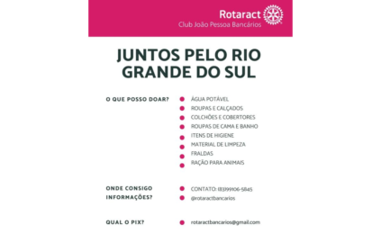 Banner de divulgação de campanha de arrecadação do Rotaract Club de João Pessoa - Bancários.