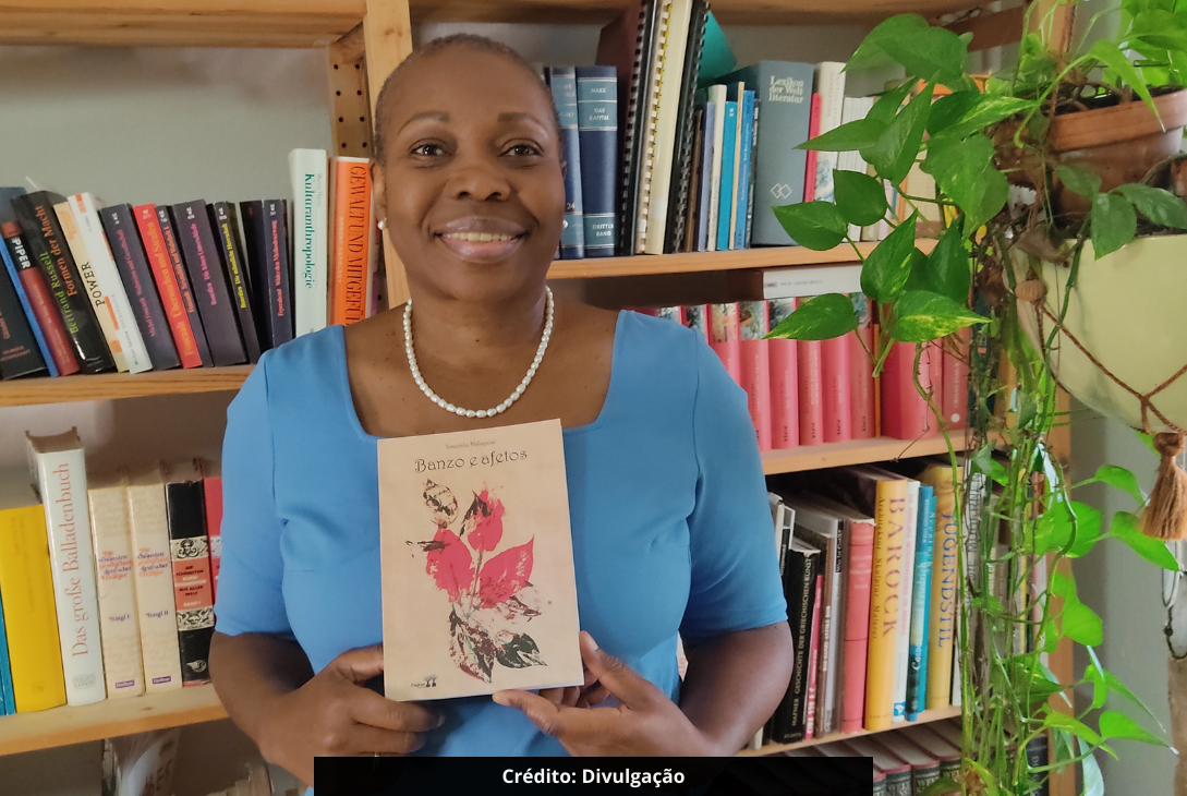 Foto da escritora Terezinha Malaquias explora conexão humana em livro.
