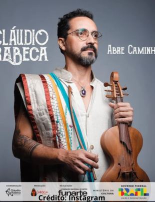Banner de divulgação do show de Claudio Rabeca.