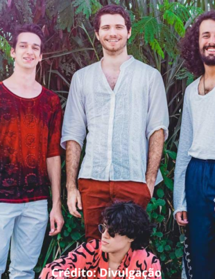 Foto da banda Illusion Cat formado por Carlos Areias, Rodrigo Pinheiro, Gabriel Bordallo, Luigi Gosling e Gabriel Barreiros.