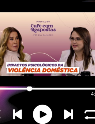 Imagem-montagem com banner de divulgação do podcast.