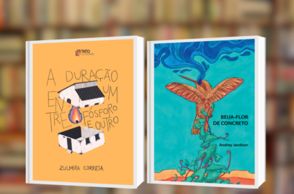 Imagem-montagem com capas dos livros vencedores do Prêmio Tato Literário.