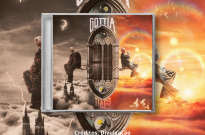 Imagem-montagem com capa do novo álbum de Tiago PZK.