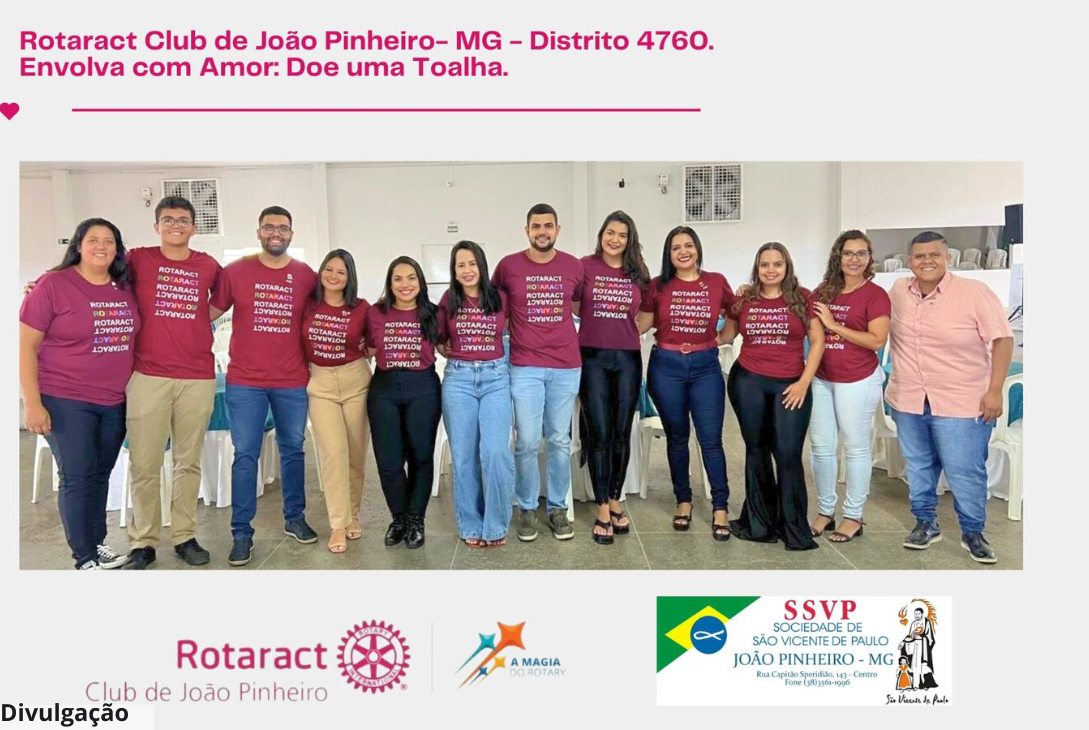 Banner de divulgação de projeto do Rotaract Club de João Pinheiro.