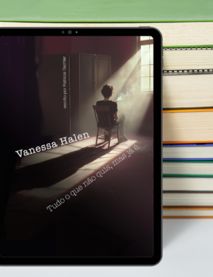 Imagem-montagem com capa do livro Vanessa Halen: Tudo o Que Não Quis Mas Já É.