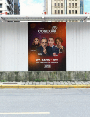 Imagem-montagem com banner de divulgação do evento.