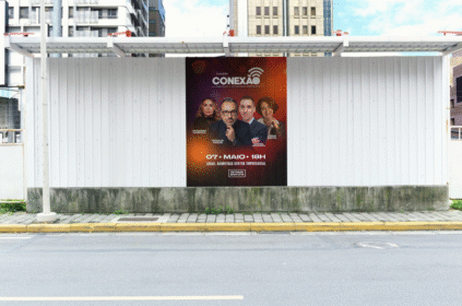 Imagem-montagem com banner de divulgação do evento.
