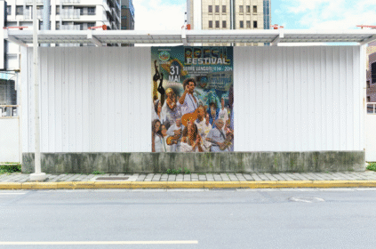 Imagem-montagem com banner de divulgação do evento.