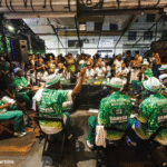 Roda de samba da Velha Guarda Musical do Camisa Verde e Branco, durante o lançamento da exposição do Cartografias de Bambas, em fevereiro deste ano.