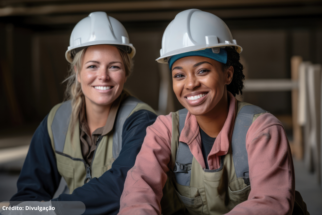 Foto ilustrativa de duas mulheres engenheiras.