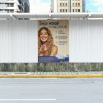 Montagem com banner de divulgação da campanha.