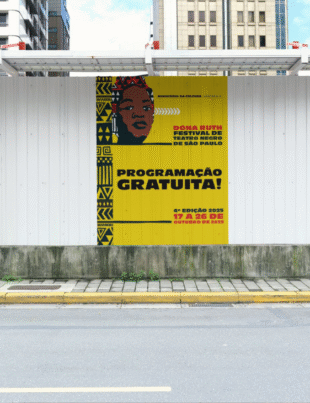Montagem com banner de divulgação do evento.