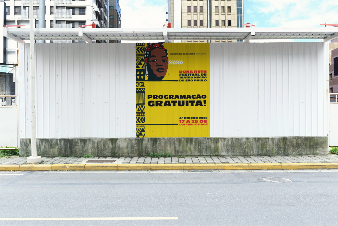 Montagem com banner de divulgação do evento.