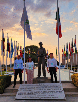 Foto de encontro de Esteban Hernando, Diretor Científico da Calice com Andrea Gardeazabal Monsalve, Líder Global.