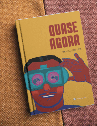Montagem com capa do livro.