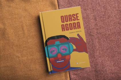Montagem com capa do livro.