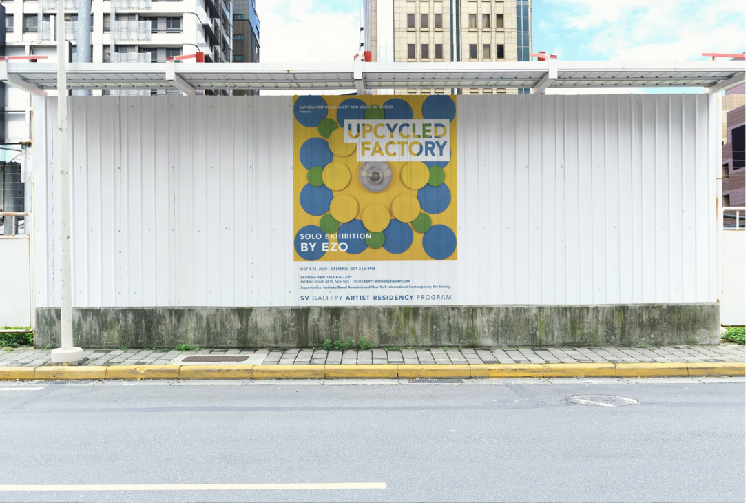 Montagem com banner de divulgação do evento.