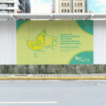 Montagem com banner de divulgação do evento.