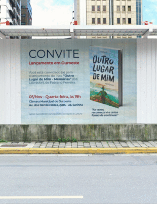 Montagem com banner de divulgação do evento.