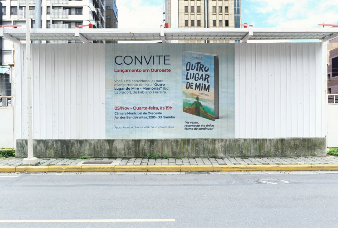 Montagem com banner de divulgação do evento.