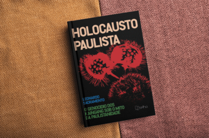 Montagem com capa do livro.