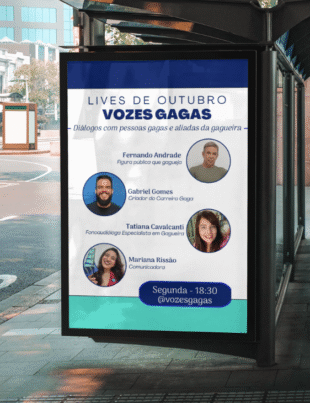 Montagem com banner de divulgação do evento.