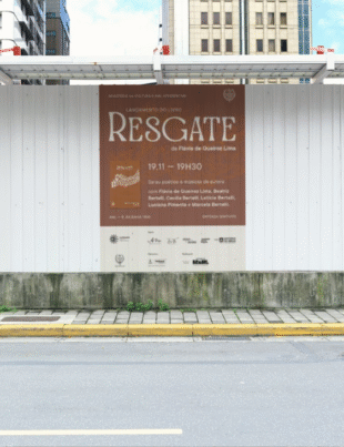 Montagem com banner do evento.