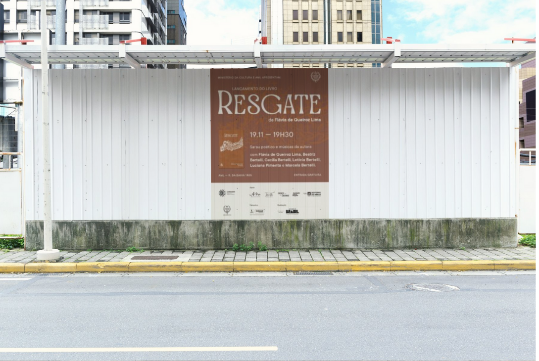 Montagem com banner do evento.