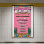 Montagem com banner do evento.