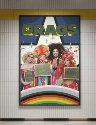 Montagem com cartaz do filme.