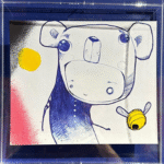 Obra de arte exposta na exposição Passo a passo.