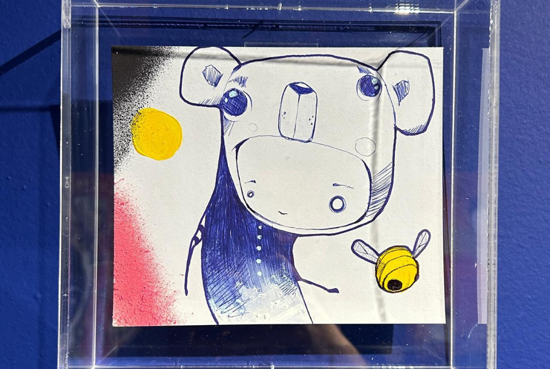 Obra de arte exposta na exposição Passo a passo.