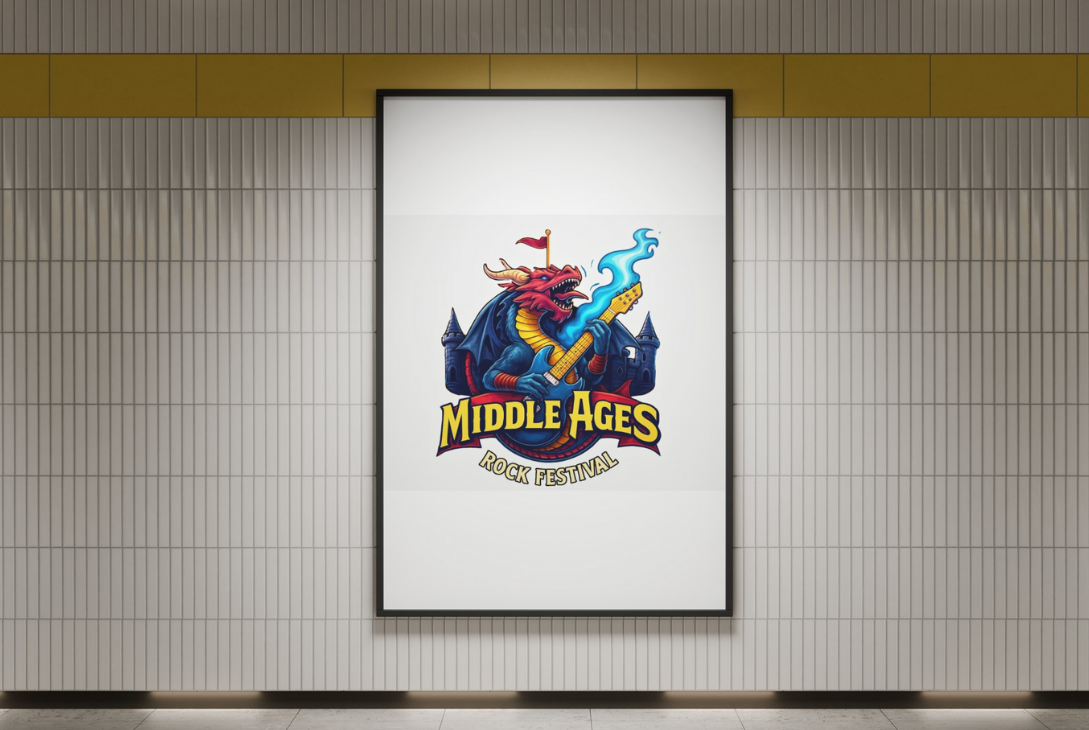 Montagem com banner do evento.