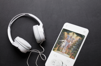 Montagem com capa do álbum.