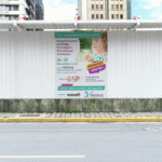 Montagem com banner do evento.