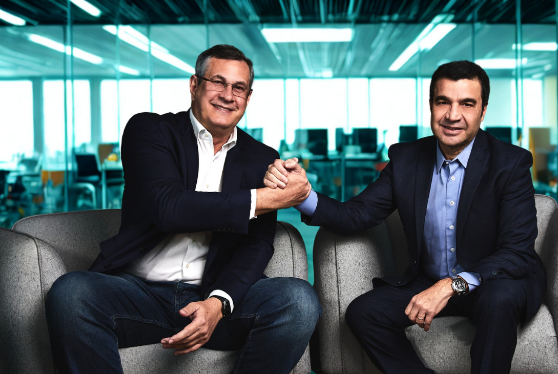 Foto do encontro entre Paulo Tomazela, CEO da Bossa Invest, e Luis Fellipe Alves, CEO e Fundador da Safe On Orbit.